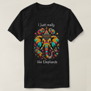 Lebhafter Elefant: Ein farbenprächtiges künstleris T-Shirt