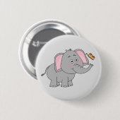 Lebhafter Elefant-Knopf Button (Vorne & Hinten)