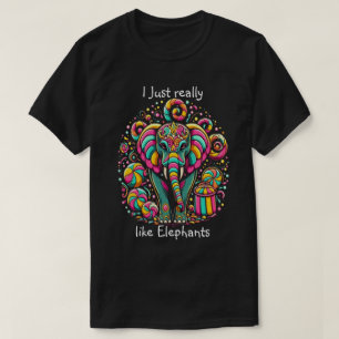 Lebhafter Elefant mit faszinierender Gesichtsfarbe T-Shirt