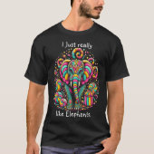 Lebhafter Elefant mit faszinierender Gesichtsfarbe T-Shirt (Vorderseite)
