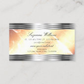 Lebhafter Elfenbeinpfirsich mit silberfarbenen Gre Visitenkarte (Rückseite)