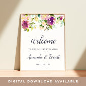 Lebhafter Empfang von Bloom Wedding Poster