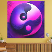 Lebhafter Erleuchtung Farbenfroher Yin Yang Symbol Leinwanddruck (Insitu (Wohnzimmer))
