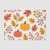Lebhafter Fall Pumpkin Berry Herbstleaves Muster Seidenpapier (Vorderseite)