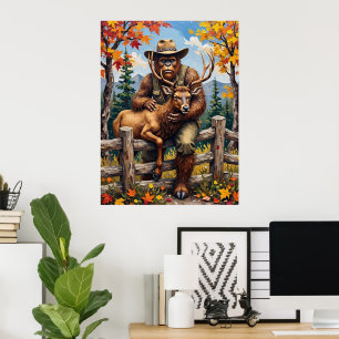 Lebhafter Fall: Sasquatch und der Stag Poster
