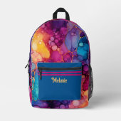 Lebhafter Farbalkohol und Tinte-Spritzer Mit Monog Bedruckter Rucksack (Vorderseite)