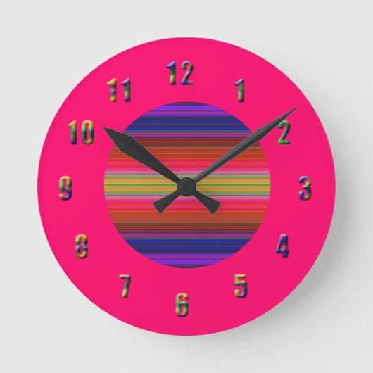 Lebhafter Farbaufschlag Runde Wanduhr (Vorderseite)