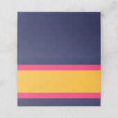 Lebhafter Farbblock Blau Rosa und Gelb Platzkarte (Außenseite Aufgefaltet)