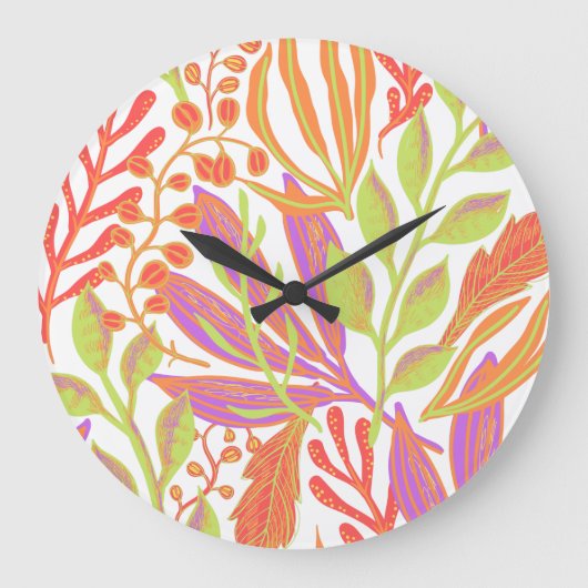 Lebhafter Farbdruck Große Wanduhr (Vorderseite)