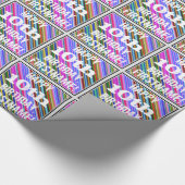 Lebhafter, farbenfroher 10. Geburtstag + Individue Geschenkpapier (Ecke)