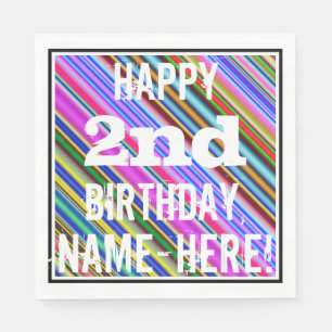 Lebhafter, farbenfroher 2. Geburtstag + Individuel Serviette
