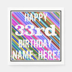 Lebhafter, farbenfroher 33. Geburtstag + Individue Serviette