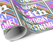 Lebhafter, farbenfroher 34. Geburtstag + Individue Geschenkpapier (Rolleneckpunkt)