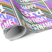Lebhafter, farbenfroher 3. Geburtstag + Individuel Geschenkpapier (Rolleneckpunkt)