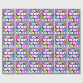 Lebhafter, farbenfroher 40. Geburtstag + Individue Geschenkpapier