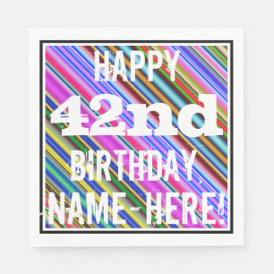 Lebhafter, farbenfroher 42. Geburtstag + Individue Serviette