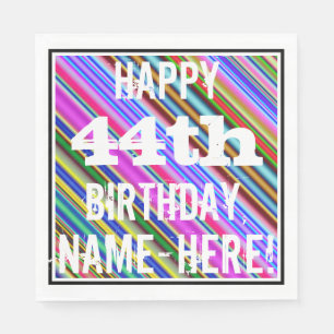 Lebhafter, farbenfroher 44. Geburtstag + Individue Serviette