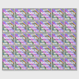 Lebhafter, farbenfroher 56. Geburtstag + Individue Geschenkpapier