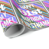 Lebhafter, farbenfroher 61. Geburtstag + Individue Geschenkpapier (Rolleneckpunkt)