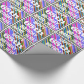 Lebhafter, farbenfroher 65. Geburtstag + Individue Geschenkpapier (Ecke)