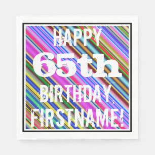 Lebhafter, farbenfroher 65. Geburtstag + Individue Serviette