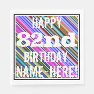 Lebhafter, farbenfroher 82. Geburtstag + Individue Serviette
