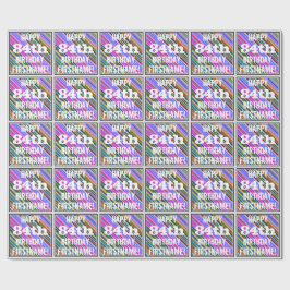 Lebhafter, farbenfroher 84. Geburtstag + Individue Geschenkpapier