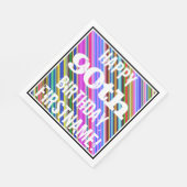 Lebhafter, farbenfroher 90. Geburtstag + Individue Serviette (Ecke)