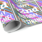 Lebhafter, farbenfroher 92. Geburtstag + Individue Geschenkpapier (Rolleneckpunkt)