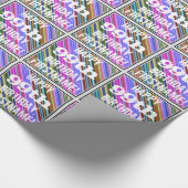 Lebhafter, farbenfroher 99. Geburtstag + Individue Geschenkpapier (Ecke)