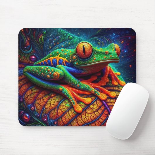 Lebhafter, farbenfroher Baum Frog Mousepad (Mit Mouse)