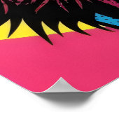 lebhafter, farbenfroher Löwe Poster (Ecke)