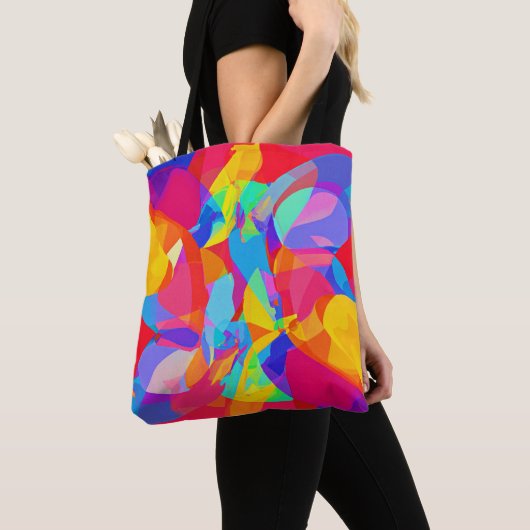 Lebhafter farbenfroher Mustermagen Tasche (Von Nahem)