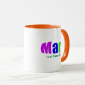 Lebhafter, farbenfroher Name "Mary", Personalisier Tasse (VorderseiteRechts)