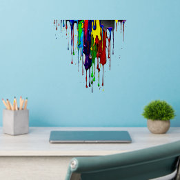 Lebhafter farbenfroher Paint Tropfen Decal Wandaufkleber
