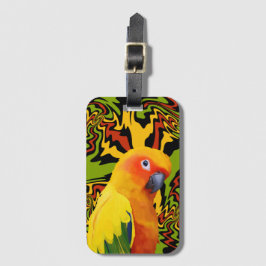 Lebhafter, farbenfroher Sonnencreme Gepäckanhänger