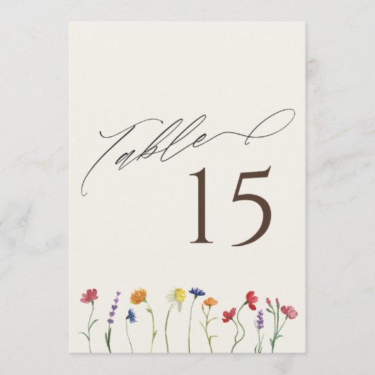 Lebhafter farbenfroher Wildblume Blütentisch Programm (Vorderseite)