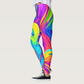 Lebhafter Farbhintergrund: Cartoon Splash Art Leggings (Links)