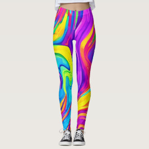 Lebhafter Farbhintergrund: Cartoon Splash Art Leggings