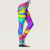 Lebhafter Farbhintergrund: Cartoon Splash Art Leggings (Rechts)