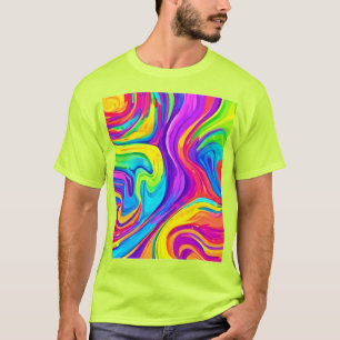 Lebhafter Farbhintergrund: Cartoon Splash Art T-Shirt