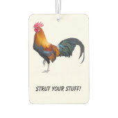 Lebhafter, farbiger Hahn, der Ihr Zeug streichelt! Autolufterfrischer (Rückseite)