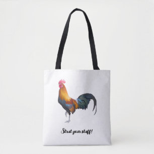 Lebhafter, farbiger Hahn, der Ihr Zeug streichelt! Tasche