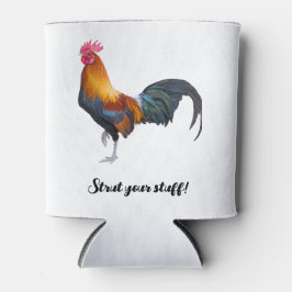 Lebhafter, farbiger Hahn mit Strut! Dosenkühler