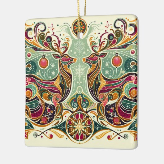 Lebhafter FarbReindeer Keramikornament (Links)