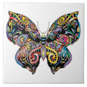 Lebhafter Farbschmetterling zeichnend Fliese (Vorderseite)