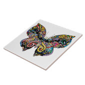 Lebhafter Farbschmetterling zeichnend Fliese (Seite)