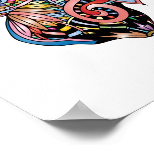 Lebhafter Farbschmetterling zeichnend Poster (Ecke)