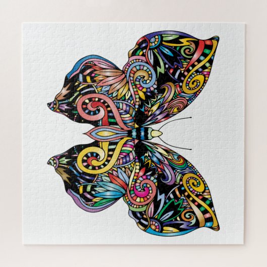 Lebhafter Farbschmetterling zeichnend Puzzle (Horizontal)