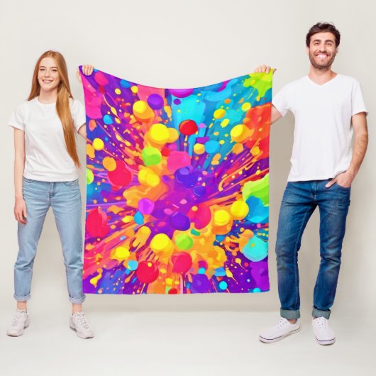 Lebhafter Farbsplitter Fleecedecke (Beispiel)